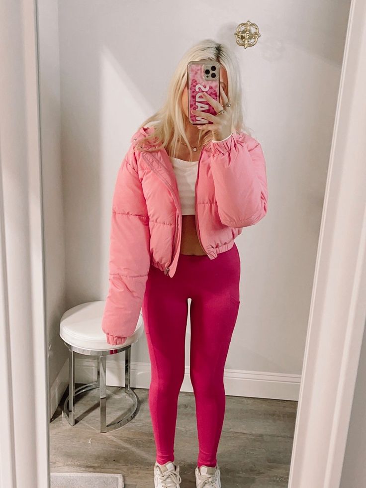 Vibrant Pink Puffer and Leggings